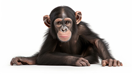 Naklejka premium Chimpanzee isolated on white background
