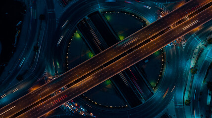 Expressway top view, Road and Roundabout top view, Road traffic an important infrastructure in...