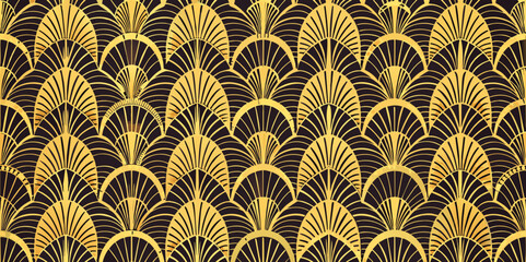 Art Deco Seamless Pattern - Luxury Geometric Nouveau