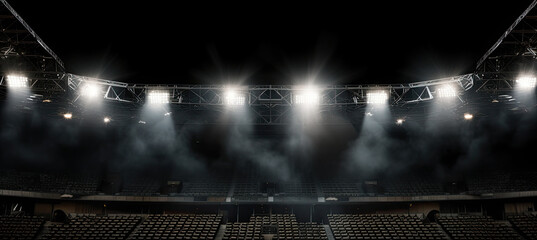 Stadium lights. isolated on black background