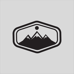 mountain rock logo design silhouette