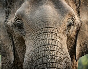 Fototapeta premium Close-up images of elephant - Generative Ai