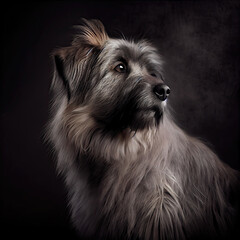 Naklejka na ściany i meble Elegant Pyrenean Shepherd Portrait in Professional Studio