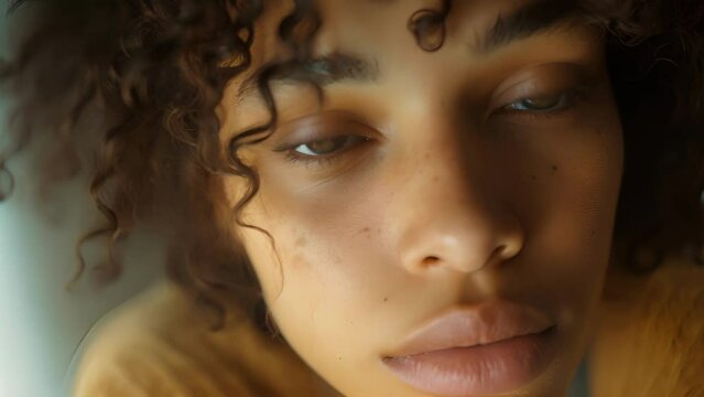 A young transgender person of varied racial heritage talks about the impact of discrimination and violence on their mental health and the need for intergenerational healin, Close-Up of a female With