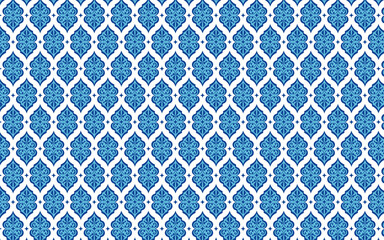 blue seamless pattern with golden ornament