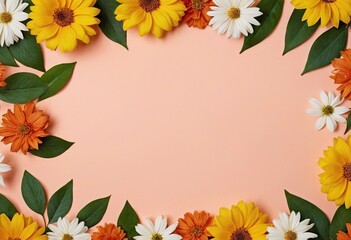 Obraz premium yellow flowers frame