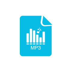 mp3 file extension flat vector icon design