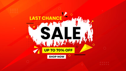 Sale Banner vector template. Offer Sale label and discounts background. Discount Promotion marketing poster design for web and Social.