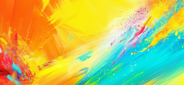 Color splash wallpaper holi coloring backgrounds, dark yellow and light aquamarine, motion blur panorama, bold colors, heavy brushstrokes, yellow and azure, textured backgrounds, sun-soaked colours.

