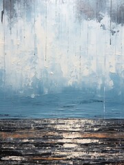 Seascape of Romantic Rain Over Sea: Cityscape Art Print wet Ocean Vistas