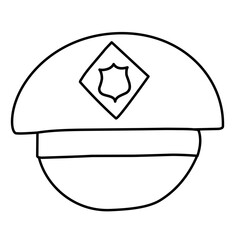 police hat line icon