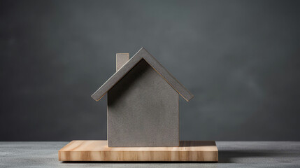 Obraz na płótnie Canvas Small house model on the dark background. House market, property search for purchase.