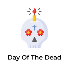 An eye catching icon of Day of the Dead in editable style, Isolated on white background