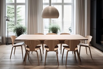 Modern Scandinavian Home Interior: Inspiring Wooden Dining Table Designs