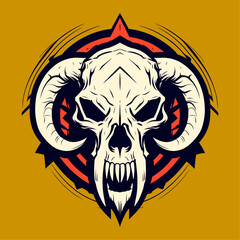 Fototapeta premium mammoth skull vector art illustration