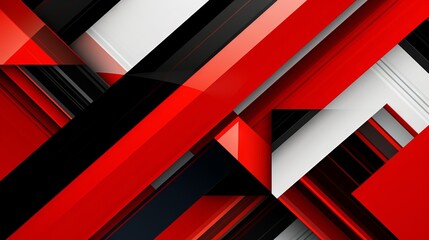 Dynamic red, black, and white geometric abstract: contemporary business background with diagonal...