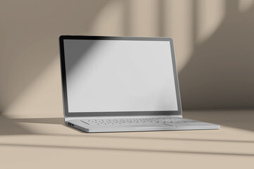 Laptop Presentation Device Left Mockup Photo Blank