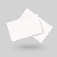 Vector realistic paper cards mock up with shadow on transparent background.