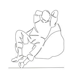 guy sitting on a bag