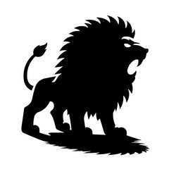Fototapeta premium lion, vector style, icon, simple drawing, minimalism, on a white background