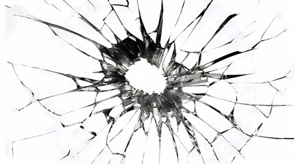 Obraz premium Broken scattered glass broken illustration crack explosion, debris destruction