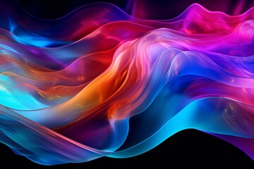 A Captivating Display of Liquid Color Waves, Flowing and Intertwining in a Harmonious and Rhythmic Dance, Generative AI