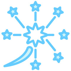 Fireworks blue color icon, related to carnival, festival theme, best for UI, UX kit, web and app development.
