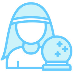 Fortune Teller blue color icon, related to carnival, festival theme, best for UI, UX kit, web and app development.