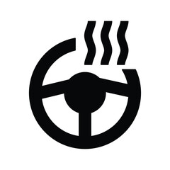 Heated steering wheel vector button icon design.