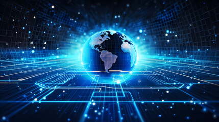 Artificial intelligence background, global business, internet network connection, internet of things, business intelligence concept