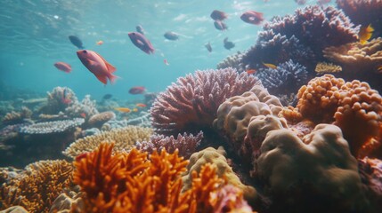 Naklejka na ściany i meble Coral reefs, close-up