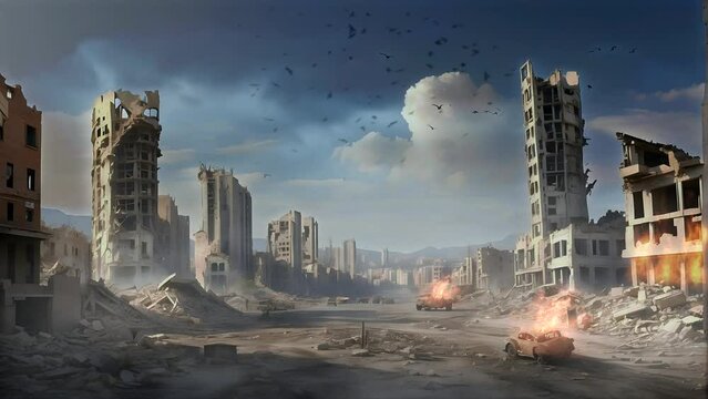 a city after war and earthquake