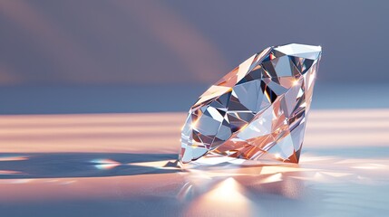 soft lighting to eliminate harsh shadows and highlight the sparkle of the diamond. The facets of the diamond are highlighted and create a natural sparkle. - obrazy, fototapety, plakaty