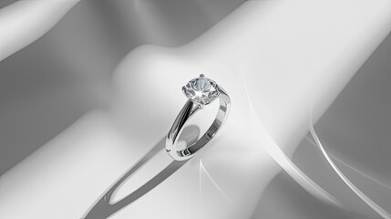 diamond ring, leaving enough white space to effectively isolate it against the white background. The design and features of the ring are demonstrated.