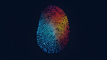 Fingerprint Icon Creative Design Colorful Black Identification Security Biometric Technology, Generative Ai

