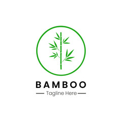 bamboo logo concept flat icon design template