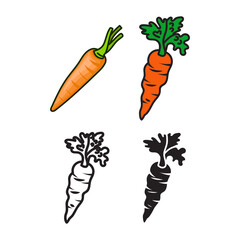Set of carrot vegetables icon