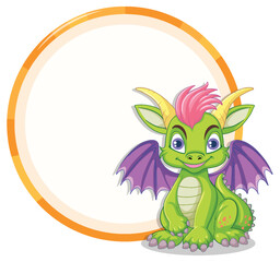 Colorful, cute dragon with a friendly smile