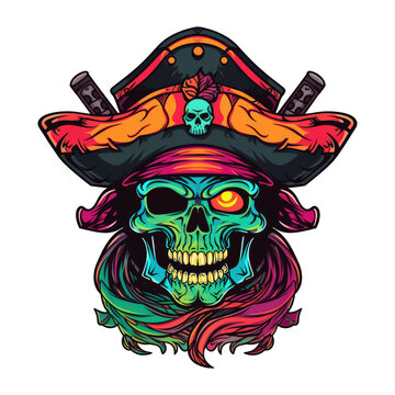 cool dead pirates skull illustration for your design project