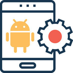 An icon of app development flat design 