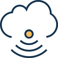An icon of cloud computing flat vector 