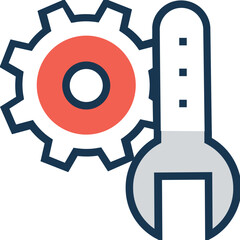 Trendy flat icon of settings