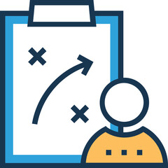An icon of strategy flat vector 