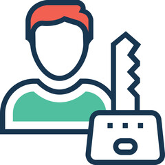 Trendy flat icon of an access