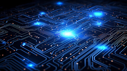 Obraz premium Network background and application of artificial intelligence generation technology