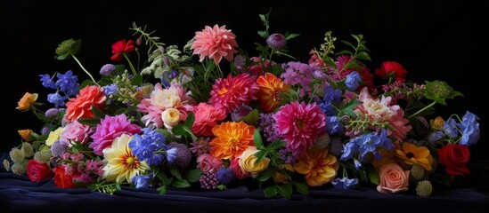 Colorful and Vibrant Floral Bouquet with Various Types of Blossoms for Spring Celebration