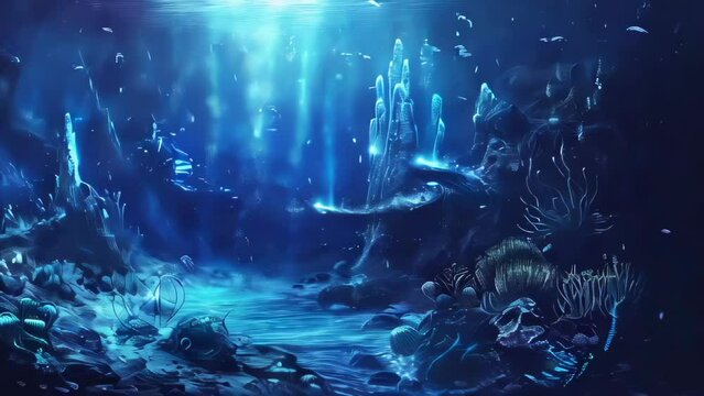 Underwater world. Underwater world. Underwater world. 3d render