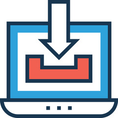 An icon of inbox flat vector 
