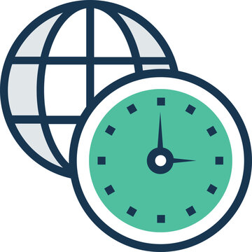 An icon of timezone flat vector 