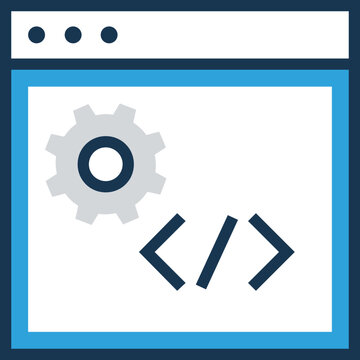 Flat icon denoting custom coding 